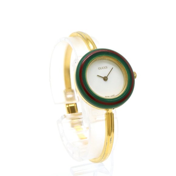 GUCCI Gucci Change Bezel White Dial GP Ladies Quartz Watch 11/12.2 - Picture 4 of 10